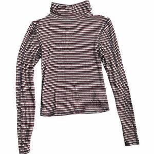 BDG Urban Outfitters Women’s Ribbed Turtleneck  M Multicolor Striped Long Sleeve